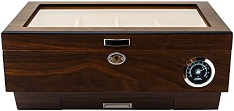 LUBINSKI Cigar Humidor Box with Drawer Humidifier & Hygrometer Hold 50 Cigars