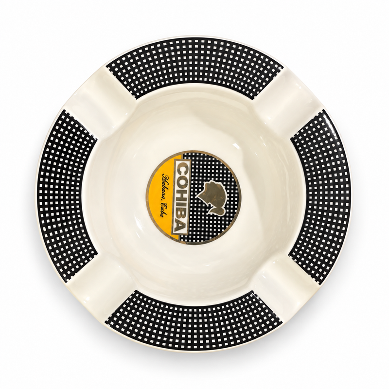 Cohiba Round Ceramic Cigar Ashtray with 4 Cigar Rests