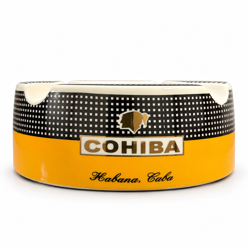Cohiba Round Ceramic Cigar Ashtray with 4 Cigar Rests