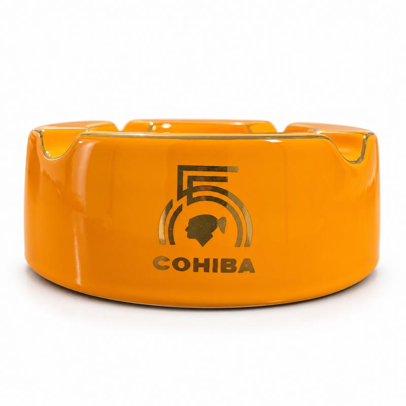 Cohiba Round Ceramic Cigar Ashtray with 4 Cigar Rests